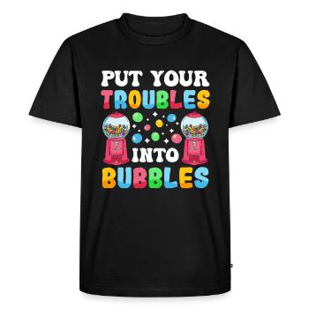 Funny chewing gum machine - Men's Premium Organic T-Shirt - black - Front - Nico (187cm)