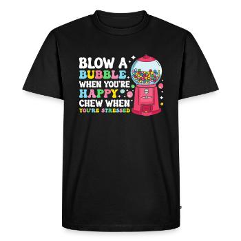 Funny chewing gum machine - Men's Premium Organic T-Shirt - black - Front - Nico (187cm)