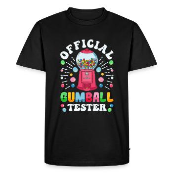 Funny chewing gum machine - Men's Premium Organic T-Shirt - black - Front - Nico (187cm)