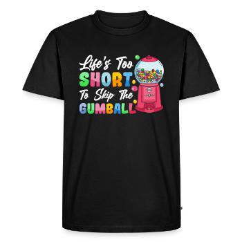 Funny chewing gum machine - Men's Premium Organic T-Shirt - black - Front - Nico (187cm)