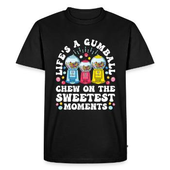 Funny chewing gum machine - Men's Premium Organic T-Shirt - black - Front - Nico (187cm)