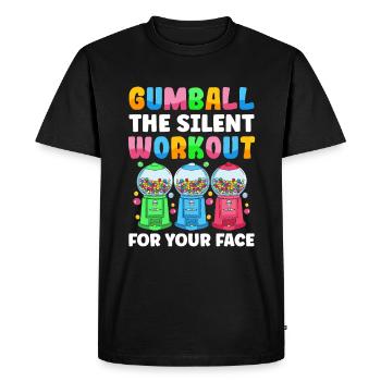 Funny chewing gum machine - Men's Premium Organic T-Shirt - black - Front - Nico (187cm)