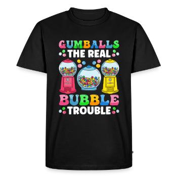 Funny chewing gum machine - Men's Premium Organic T-Shirt - black - Front - Nico (187cm)