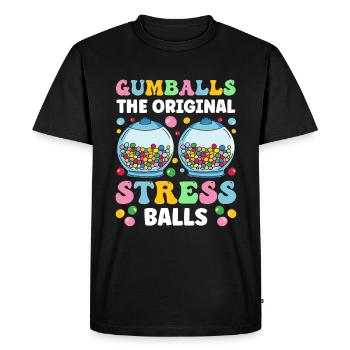 Funny chewing gum machine - Men's Premium Organic T-Shirt - black - Front - Nico (187cm)