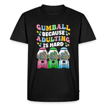 Funny chewing gum machine - Men's Premium Organic T-Shirt - black - Front - Nico (187cm)