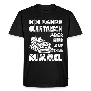 "I Drive Electric" Bumper Cars - Men's Premium Organic T-Shirt - black - Front - Nico (187cm)