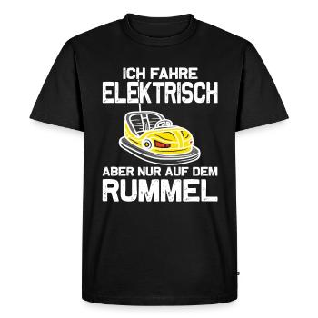 "I Drive Electric" Bumper Cars - Men's Premium Organic T-Shirt - black - Front - Nico (187cm)