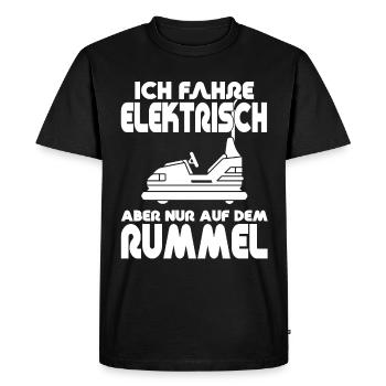 "I Drive Electric" Bumper Cars - Men's Premium Organic T-Shirt - black - Front - Nico (187cm)