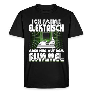 "I Drive Electric" Bumper Cars - Men's Premium Organic T-Shirt - black - Front - Nico (187cm)