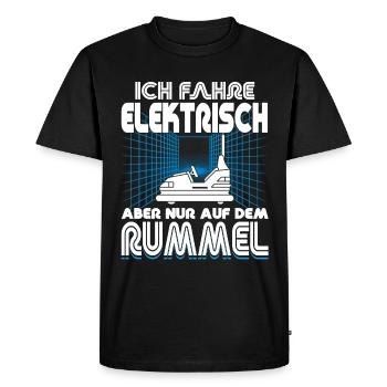 "I Drive Electric" Bumper Cars - Men's Premium Organic T-Shirt - black - Front - Nico (187cm)