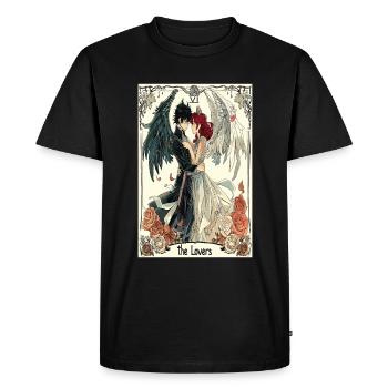 Carte de Tarot sorcellerie occulte Anime Goth - T-shirt Premium bio Homme - noir - Devant - Nico (187cm)
