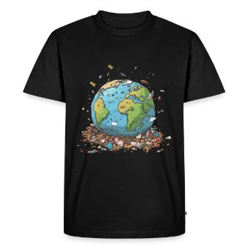 Anti détritus Pas de recyclage de l’environnement - T-shirt Premium bio Homme - noir - Devant - Nico (187cm)