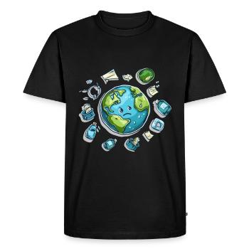 Anti détritus Pas de recyclage de l’environnement - T-shirt Premium bio Homme - noir - Devant - Nico (187cm)
