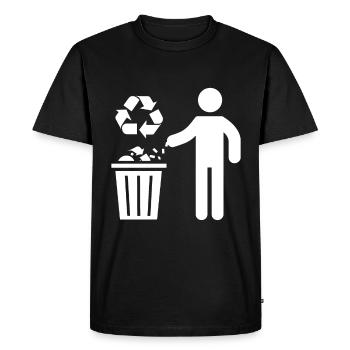 Anti détritus Pas de recyclage de l’environnement - T-shirt Premium bio Homme - noir - Devant - Nico (187cm)