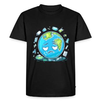 Anti détritus Pas de recyclage de l’environnement - T-shirt Premium bio Homme - noir - Devant - Nico (187cm)