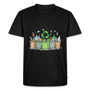 Anti détritus Pas de recyclage de l’environnement - T-shirt Premium bio Homme - noir - Devant - Nico (187cm)