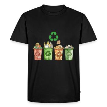 Anti détritus Pas d’environnement Recycler - T-shirt Premium bio Homme - noir - Devant - Nico (187cm)