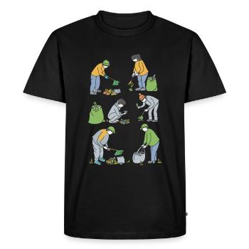 Anti détritus Pas d’environnement Recycler - T-shirt Premium bio Homme - noir - Devant - Nico (187cm)