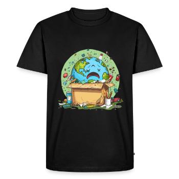 Anti détritus Pas de recyclage de l’environnement - T-shirt Premium bio Homme - noir - Devant - Nico (187cm)