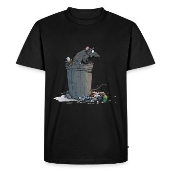 Anti détritus Pas de recyclage de l’environnement - T-shirt Premium bio Homme - noir - Devant - Nico (187cm)