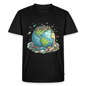 Anti détritus Pas de recyclage de l’environnement - T-shirt Premium bio Homme - noir - Devant - Nico (187cm)