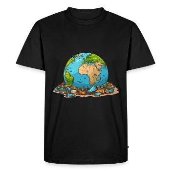 Anti détritus Pas de recyclage de l’environnement - T-shirt Premium bio Homme - noir - Devant - Nico (187cm)