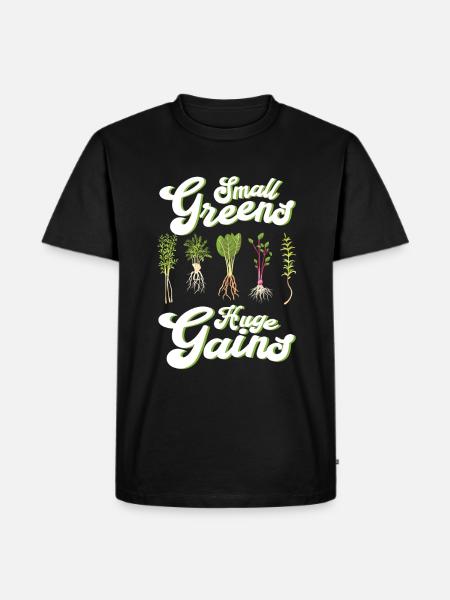 Microgreen Agriculture Gartenarbeit - Männer Premium Bio T-Shirt - Schwarz