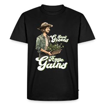 Jardinage de l’agriculture micro-verte - T-shirt Premium bio Homme - noir - Devant - Nico (187cm)