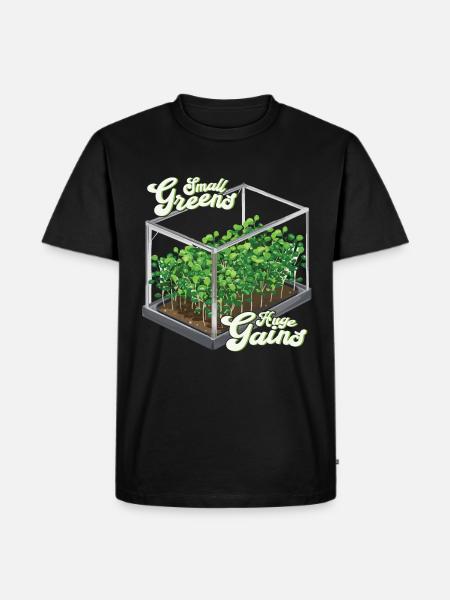 Microgreen Agriculture Gartenarbeit - Männer Premium Bio T-Shirt - Schwarz