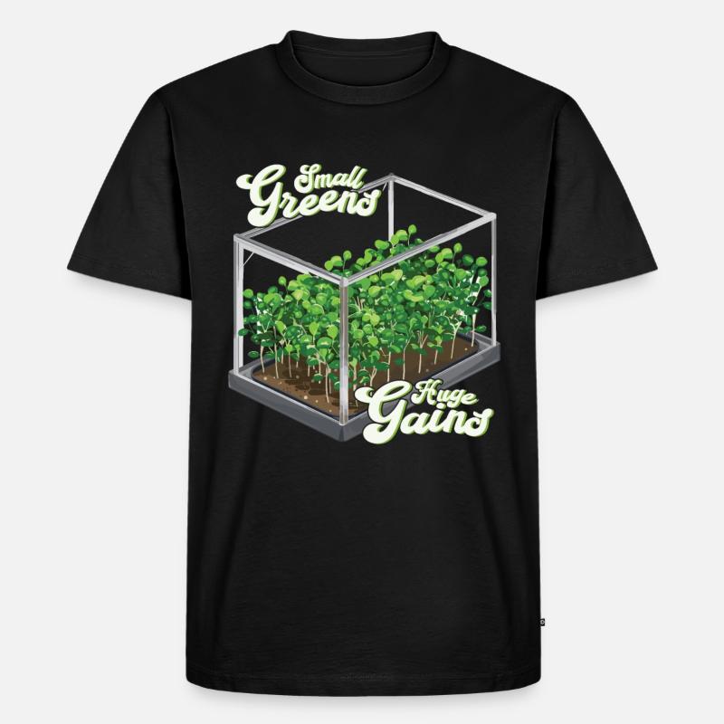 Microgreen Agriculture Gartenarbeit - Männer Premium Bio T-Shirt - Schwarz