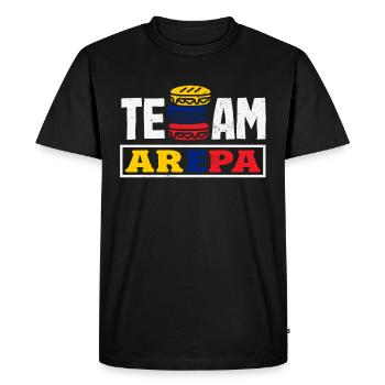 Arepas Colombien Venezuela Nourriture - T-shirt Premium bio Homme - noir - Devant - Nico (187cm)
