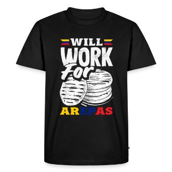Arepas Colombien Venezuela Nourriture - T-shirt Premium bio Homme - noir - Devant - Nico (187cm)