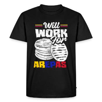 Arepas Colombien Venezuela Nourriture - T-shirt Premium bio Homme - noir - Devant - Nico (187cm)