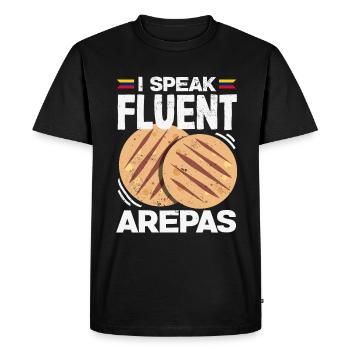 Arepas Colombien Venezuela Nourriture - T-shirt Premium bio Homme - noir - Devant - Nico (187cm)