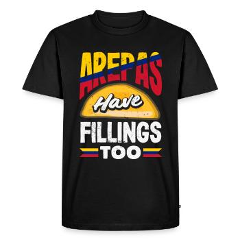 Arepas Colombien Venezuela Nourriture - T-shirt Premium bio Homme - noir - Devant - Nico (187cm)
