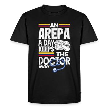 Arepas Colombien Venezuela Nourriture - T-shirt Premium bio Homme - noir - Devant - Nico (187cm)