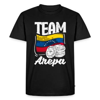 Arepas Colombien Venezuela Nourriture - T-shirt Premium bio Homme - noir - Devant - Nico (187cm)