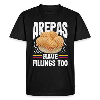 Arepas Colombien Venezuela Nourriture - T-shirt Premium bio Homme - noir - Devant - Nico (187cm)