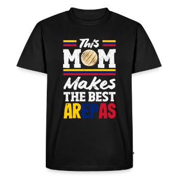 Arepas Colombien Venezuela Nourriture - T-shirt Premium bio Homme - noir - Devant - Nico (187cm)