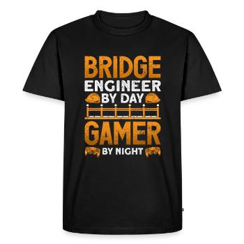 Bridge Construction and Bridge Engineer - Men's Premium Organic T-Shirt - black - Front - Nico (187cm)