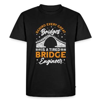 Bridge Construction and Bridge Engineer - Men's Premium Organic T-Shirt - black - Front - Nico (187cm)