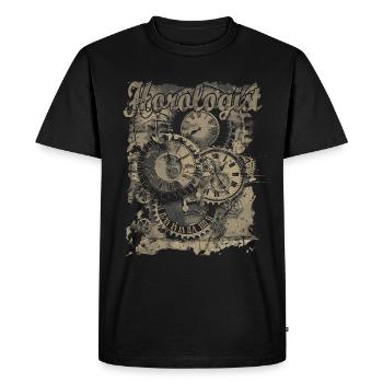 Horlogerie Signification Horloger - T-shirt Premium bio Homme - noir - Devant - Nico (187cm)