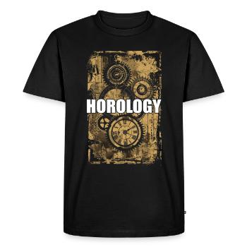 Horlogerie Signification Horloger - T-shirt Premium bio Homme - noir - Devant - Nico (187cm)