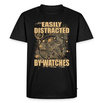Horlogerie Signification Horloger - T-shirt Premium bio Homme - noir - Devant - Nico (187cm)