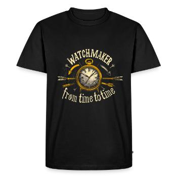 Horlogerie Signification Horloger - T-shirt Premium bio Homme - noir - Devant - Nico (187cm)