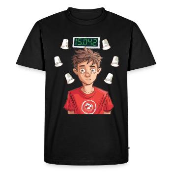 Empilage de gobelets Speed Stacker - T-shirt Premium bio Homme - noir - Devant - Nico (187cm)
