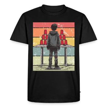 Empilage de gobelets Speed Stacker - T-shirt Premium bio Homme - noir - Devant - Nico (187cm)