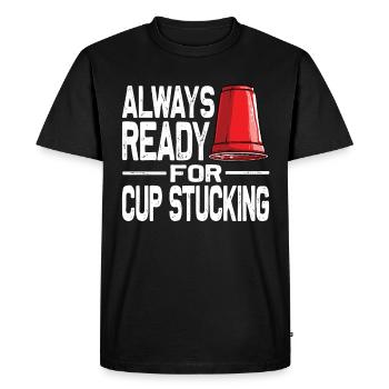 Empilage de gobelets Speed Stacker - T-shirt Premium bio Homme - noir - Devant - Nico (187cm)