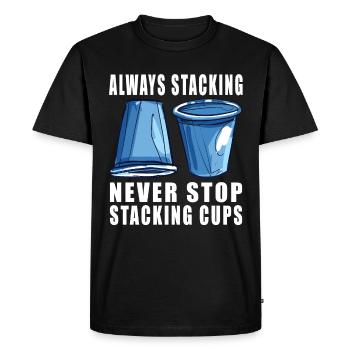 Stacking Cups Speed Stacker - Men's Premium Organic T-Shirt - black - Front - Nico (187cm)