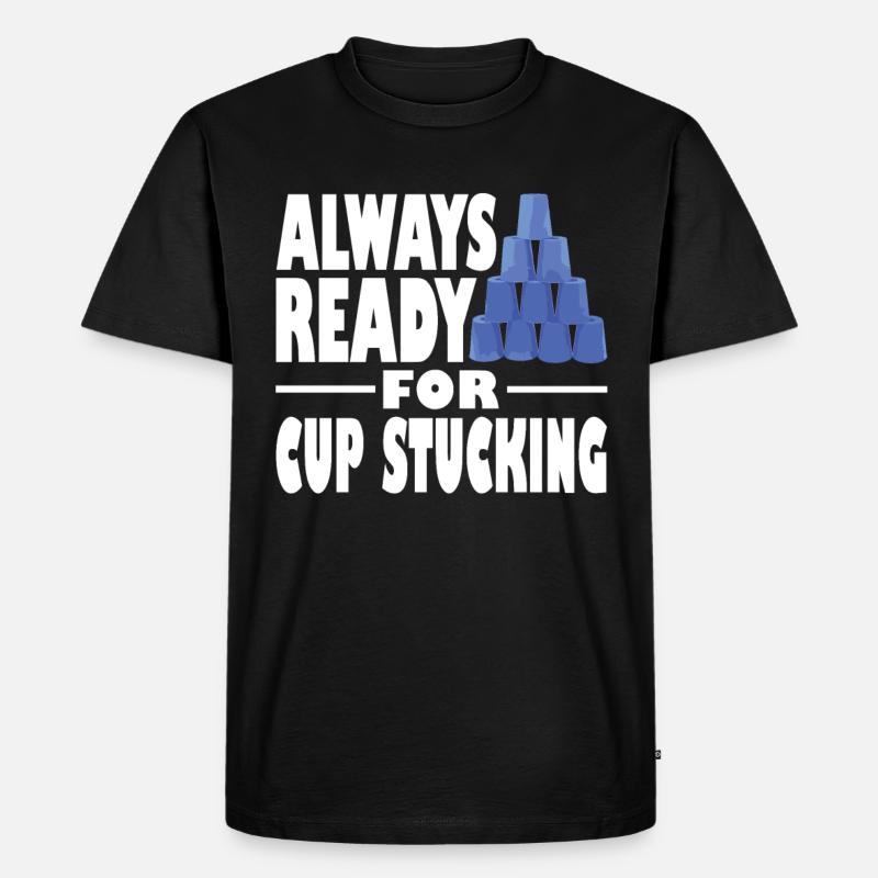 Stapeln Von Bechern Speed Stacker - Männer Premium Bio T-Shirt - Schwarz
